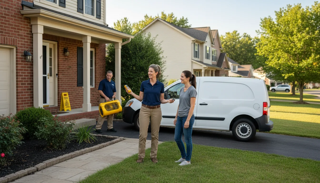 Residential water damage restoration in Yates City, IL
